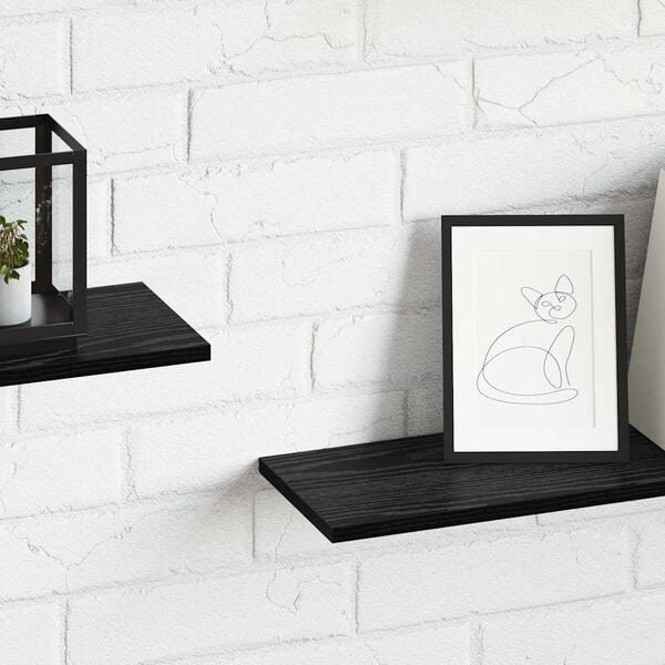 vidaXL Polica na knihy 4 pcs Čierny 80 x 20 x 1,5 cm Kompozitn&eacute; drevo