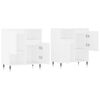 vidaXL Komody 2 ks biele spracovan&eacute; drevo