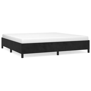 vidaXL Posteľ bez matraca čierny 200x200 cm zamat