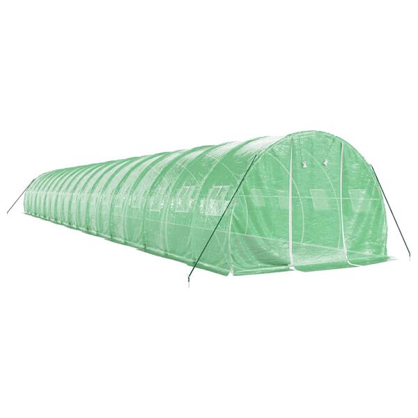 vidaXL Fóliovník s oceľovým rámom zelený 54 m² 18x3x2 m
