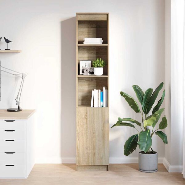 vidaXL Highboard Dub Sonoma 37,5x35x180 cm Kon&scaron;trukt&eacute;rske drevo