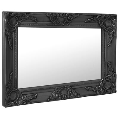 vidaXL Nástenné zrkadlo v barokovom štýle 60x40 cm čierne