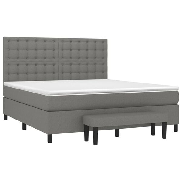 vidaXL Boxspring posteľ s matracom tmavosiv&aacute; 160x200 cm l&aacute;tka
