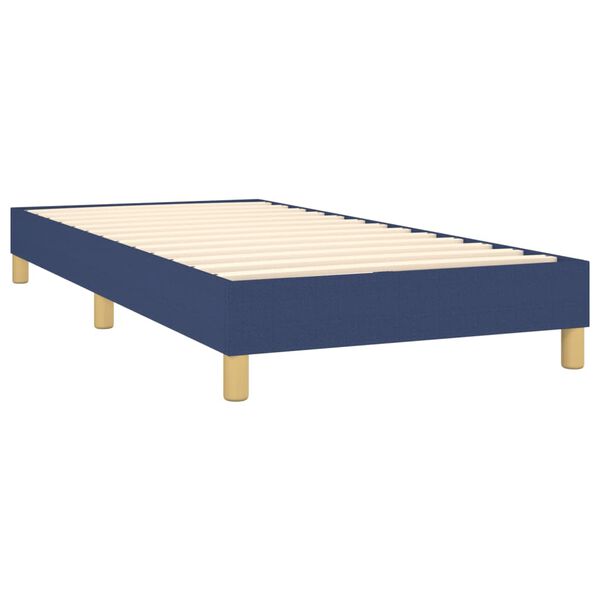 vidaXL Posteľn&yacute; r&aacute;m boxspring s matracom modr&yacute; 90x190 cm l&aacute;tka