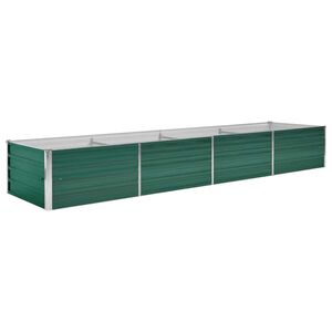 vidaXL Vyv&yacute;&scaron;en&yacute; z&aacute;hradn&yacute; z&aacute;hon, pozinkovan&aacute; oceľ 320x80x45 cm, zelen&yacute;