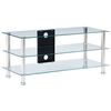 vidaXL TV stol&iacute;k priehľadn&yacute; 90x40x40 cm tvrden&eacute; sklo