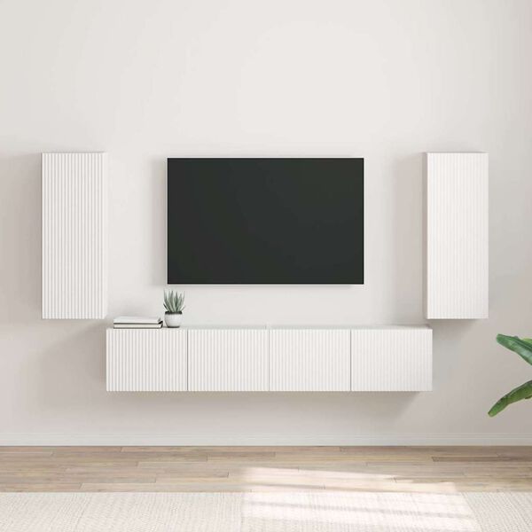 vidaXL TV n&aacute;stenn&aacute; skriňa 2 pcs Biela 30 x 31 x 80 cm Kompozitn&eacute; drevo