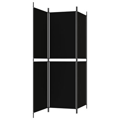 vidaXL 3-panelový paraván čierny 150x180 cm látka