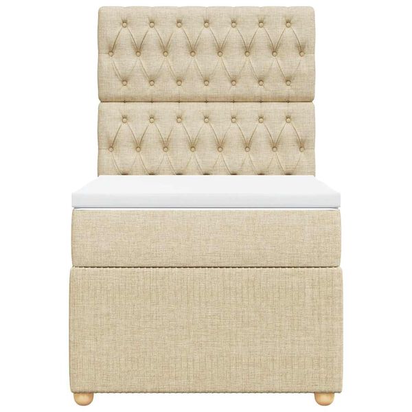 vidaXL Posteľn&yacute; r&aacute;m boxspring s matracom kr&eacute;mov&yacute; 90x190 cm l&aacute;tka