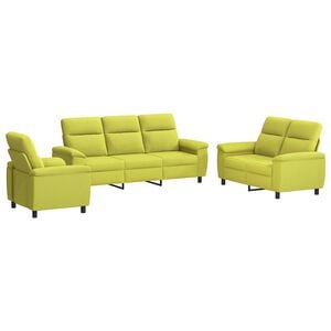 vidaXL Sada pohoviek 3 pcs Svetlo zelen&aacute; L&aacute;tka