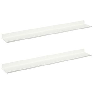 vidaXL Z&aacute;vesn&aacute; polica 2 ks Biely 60 x 8,5 x 2,5 cm Oceľ