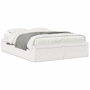 vidaXL Posteľ bez matraca biela 140x190 cm mas&iacute;vna borovica