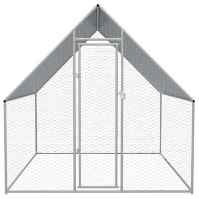 vidaXL Vonkajšia klietka pre sliepky 2x2x1,92 m, pozinkovaná oceľ