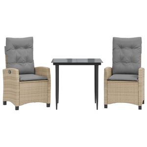 vidaXL 5-dielna z&aacute;hr. jed&aacute;lensk&aacute; sada s vank&uacute;&scaron;mi mix b&eacute;žovej polyratan