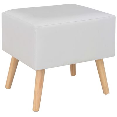 vidaXL Nočný stolík z umelej kože biely 40x35x40 cm