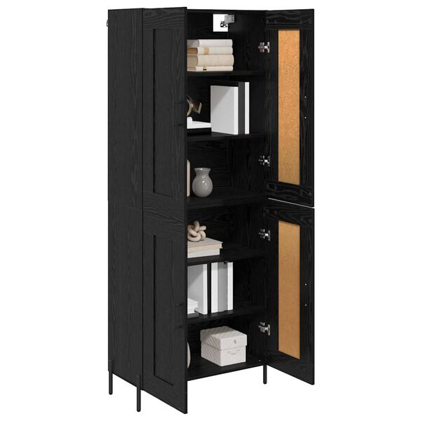 vidaXL Highboard 2 pcs Čierny dub Kompozitn&eacute; drevo