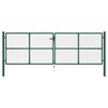 vidaXL Pletená záhradná brána oceľová 400x125 cm zelená