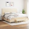 vidaXL Boxspring posteľ s matracom kr&eacute;mov&aacute; 200x200 cm l&aacute;tka