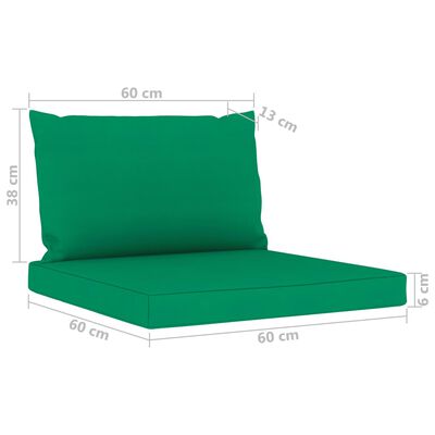vidaXL 9-dielna záhradná sedacia súprava, zelené podložky