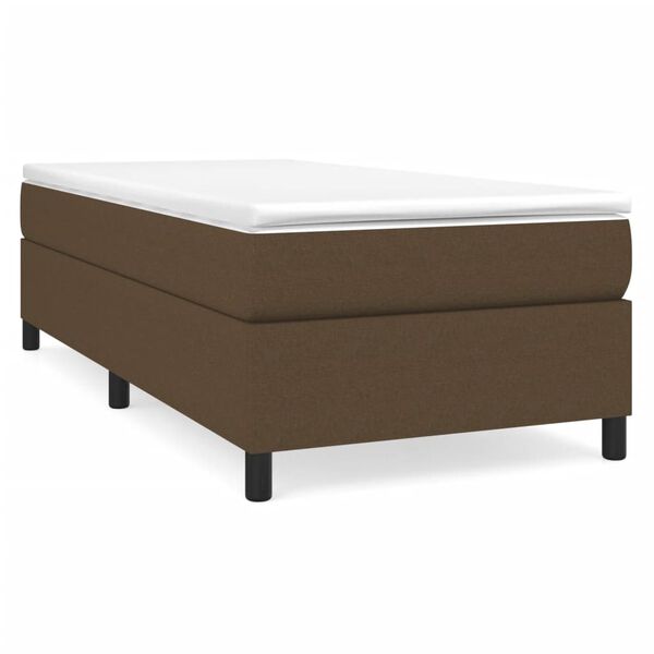 vidaXL Boxspring posteľ s matracom tmavohned&aacute; 100x200 cm l&aacute;tka