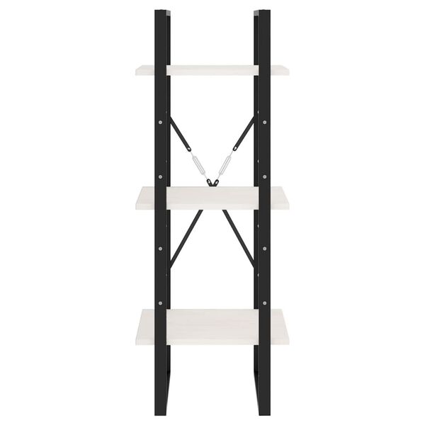 vidaXL Knižnica s 3 policami biela 40x30x105 cm borovicový masív