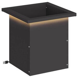 vidaXL Z&aacute;hradn&yacute; kvetin&aacute;č s LED Čierna 30 x 30 x 30 cm Oceľ