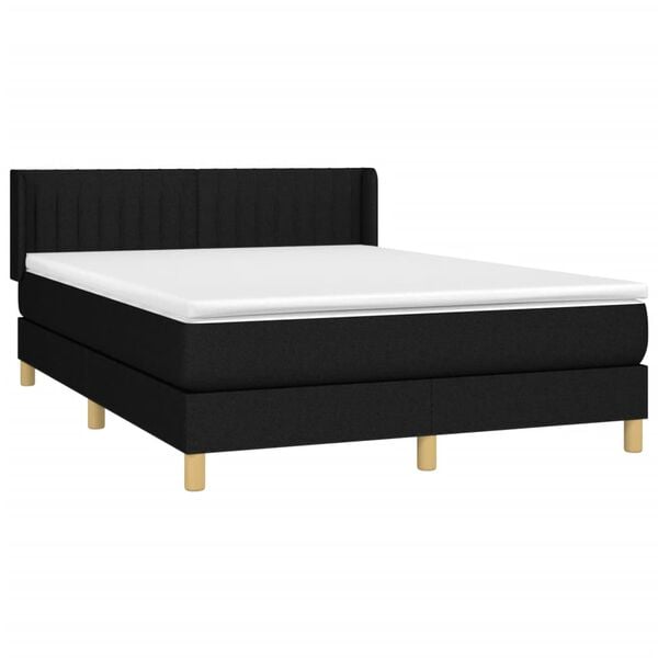 vidaXL Boxspring posteľ s matracom čierny 140x190 cm l&aacute;tka