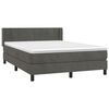 vidaXL Posteľn&yacute; r&aacute;m boxspring s matracom tmavosiv&yacute; 140x200 cm zamat