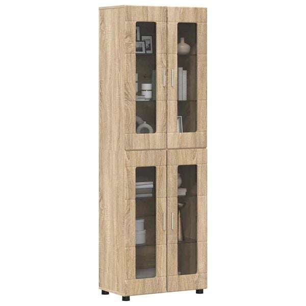 vidaXL Highboard FLORIN Sonoma dub 60 x 35 x 182 cm Kompozitn&eacute; drevo