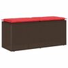 vidaXL Z&aacute;hradn&aacute; lavica s vank&uacute;&scaron;om hned&aacute; 110x40x44 cm Poly ratan