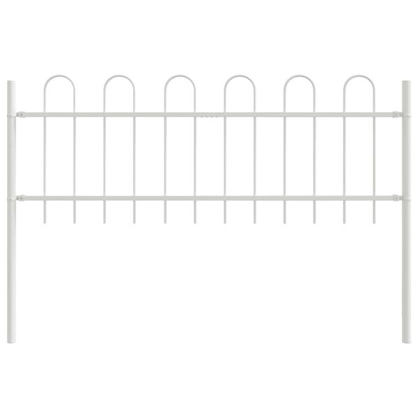 vidaXL Záhradný plot Biela 1,7 x 0,6 m Práškovaná oceľ
