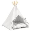 vidaXL Ps&iacute; teepee s vank&uacute;&scaron;om Biela 40 x 40 x 50 cm Polyester