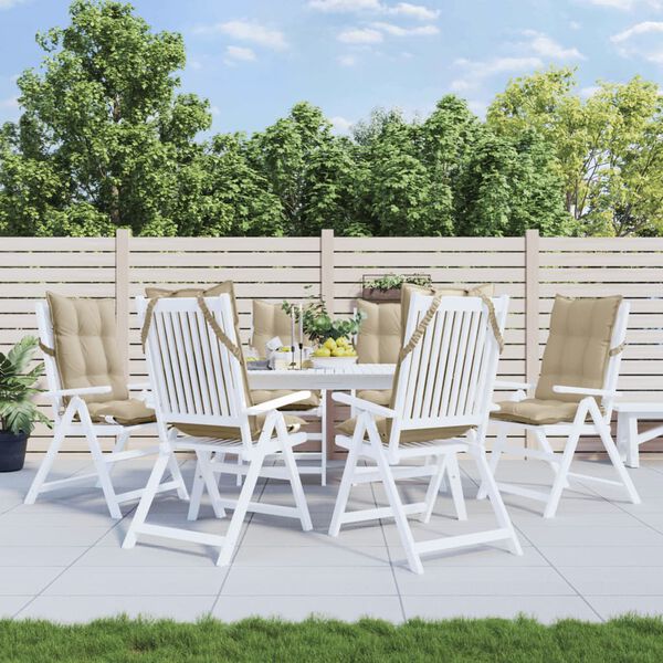 vidaXL Podušky na stoličky s vysokým operadlom 6 ks béžové látka