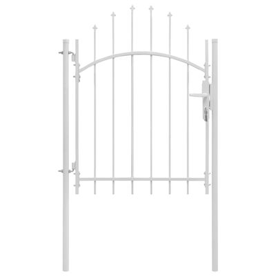vidaXL Záhradná brána, oceľ 1x2 m, biela
