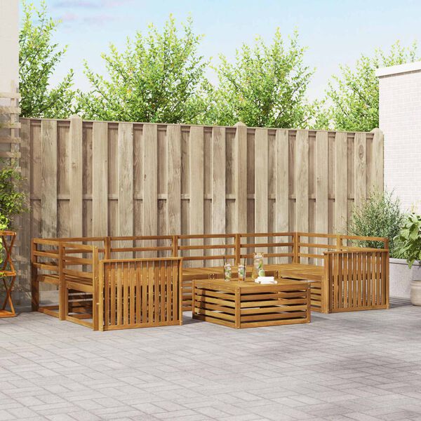 vidaXL Z&aacute;hradn&aacute; s&uacute;prava gaučov 7 pcs Pr&iacute;rodn&aacute; Pevn&eacute; ak&aacute;ciov&eacute; drevo