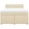 vidaXL Posteľn&yacute; r&aacute;m boxspring s matracom kr&eacute;mov&yacute; 160x200 cm l&aacute;tka