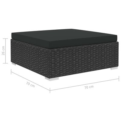 vidaXL 6-dielna záhradná sedacia súprava, čierna+podložky, polyratan
