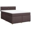 vidaXL Boxspring posteľ s matracom tmavohned&aacute; 160x200 cm l&aacute;tka