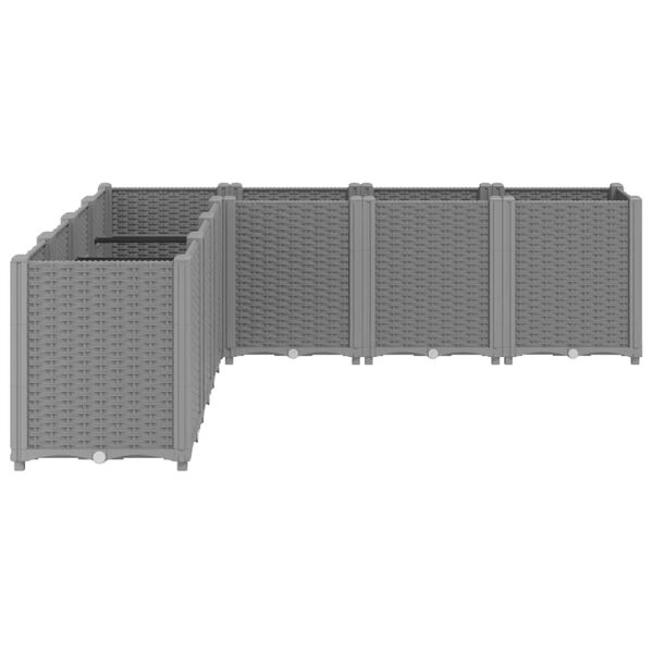 vidaXL Z&aacute;hradn&yacute; kvetin&aacute;č, svetlosiv&yacute; 160x160x53 cm, PP