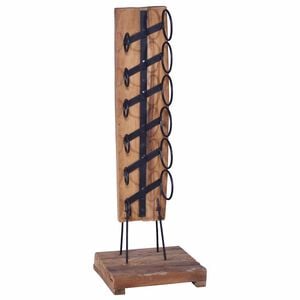 vidaXL Stojan na v&iacute;no pre 6 flia&scaron; 35x35x100 cm teakov&yacute; mas&iacute;v