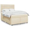 vidaXL Boxspring posteľ s matracom kr&eacute;mov&yacute; 140x190 cm l&aacute;tka