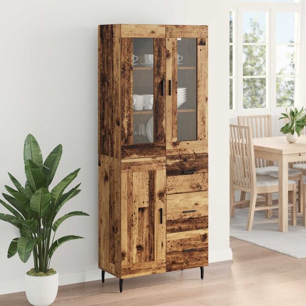 vidaXL Highboard so z&aacute;suvkou 2 pcs Star&eacute; drevo Kompozitn&eacute; drevo