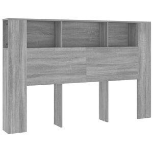 vidaXL Čelo postele so skrinkou siv&yacute; dub sonoma 160x18,5x104,5 cm