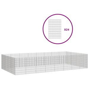 vidaXL Voľn&yacute; v&yacute;beh pre zvierat&aacute; 24 panelov 54x80cm pozinkovan&eacute; železo