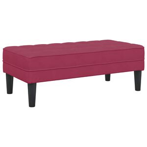 vidaXL lavička s vank&uacute;&scaron;om V&iacute;no červen&eacute; 113 x 57 x 39 cm Zamat