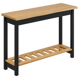 VidaXL Konzolov&yacute; st&ocirc;l EKAI Čierna 112 x 35 x 76 cm Borovicov&yacute; mas&iacute;v