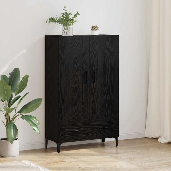vidaXL Highboard so z&aacute;suvkou Čierny dub 70 x 31 x 115 cm