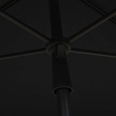 vidaXL Záhradný slnečník s tyčou 210x140 cm čierny