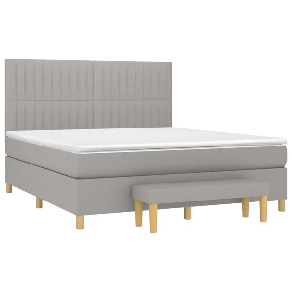 vidaXL Boxspring posteľ s matracom svetlosiv&aacute; 100x200 cm l&aacute;tka