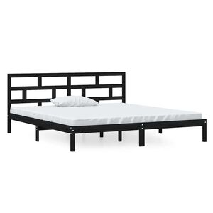 vidaXL Posteľn&yacute; r&aacute;m čierny borovicov&yacute; mas&iacute;v 140x190 cm